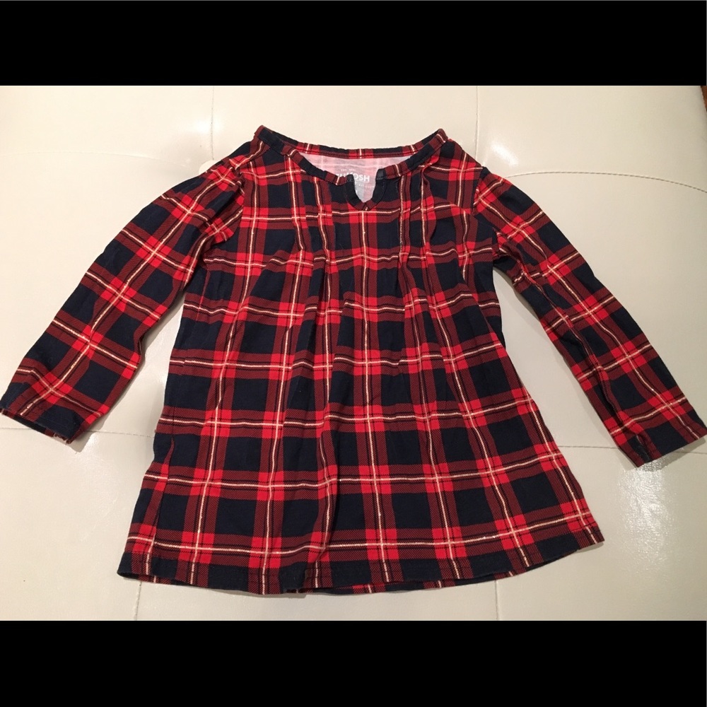 Oshkosh red plaid shirt 18mo